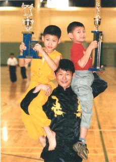 [Master Ian Lee with sons Bruce Lee and James Lee]